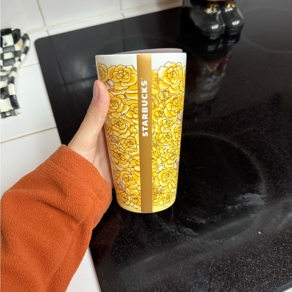 Starbucks Golden Floral Accent Tumbler